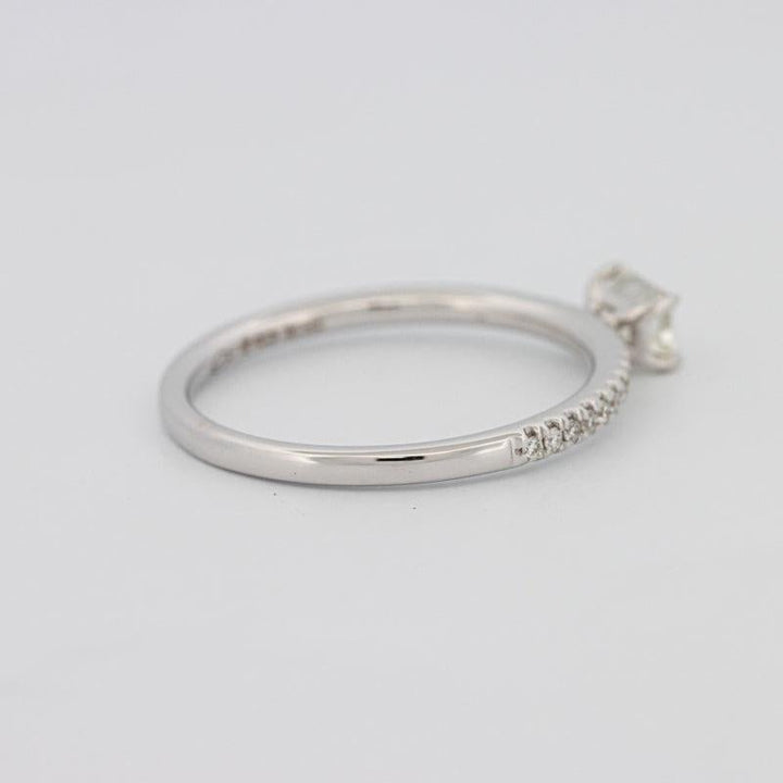 0.30 CT Horizontal Emerald Solitaire Pavé Ring - ZIZOV DIAMONDS