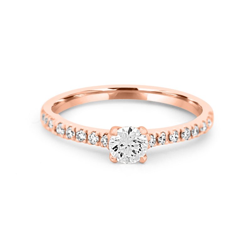 0.30 CT Round Solitaire Pavé Ring - ZIZOV DIAMONDS