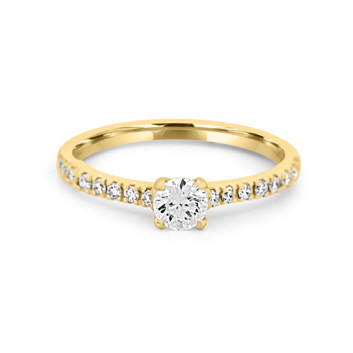 0.30 CT Round Solitaire Pavé Ring - ZIZOV DIAMONDS