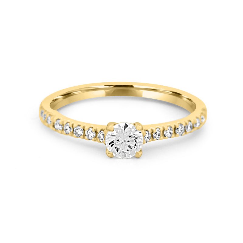 0.30 CT Round Solitaire Pavé Ring - ZIZOV DIAMONDS
