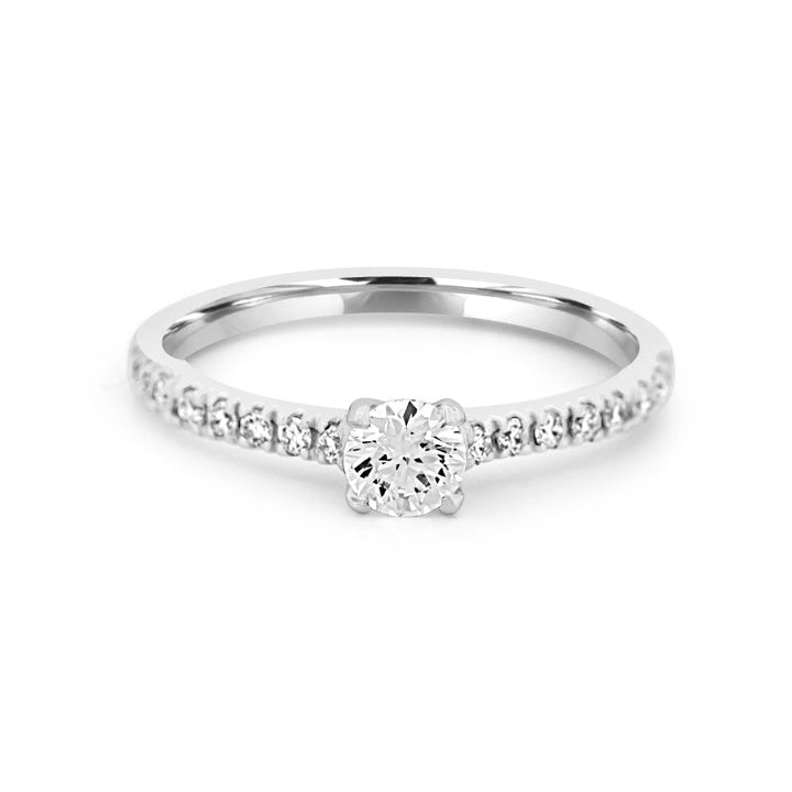 0.30 CT Round Solitaire Pavé Ring - ZIZOV DIAMONDS