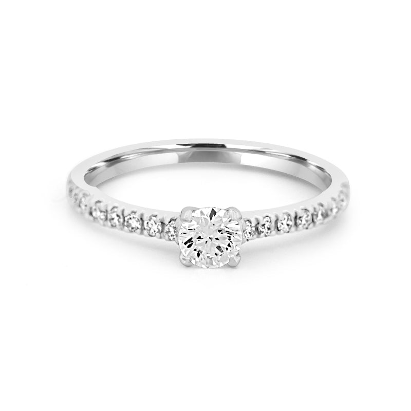 0.30 CT Round Solitaire Pavé Ring - ZIZOV DIAMONDS