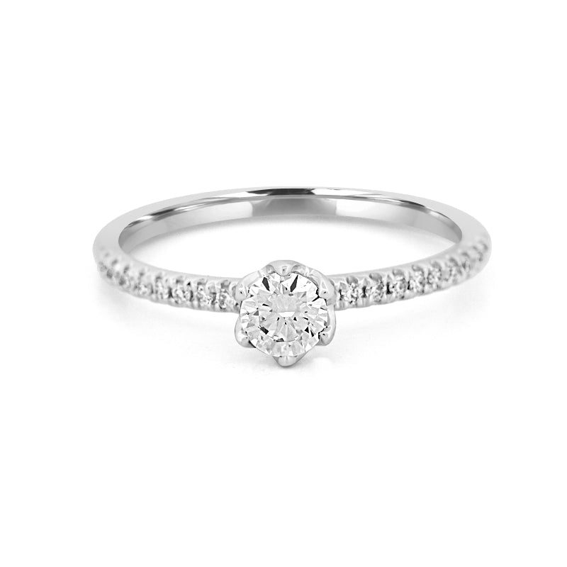 0.30 CT Round Solitaire Pavé Ring - ZIZOV DIAMONDS