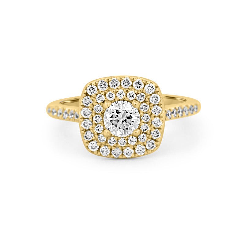 0.37 CT Double Halo Round Solitaire ring - ZIZOV DIAMONDS