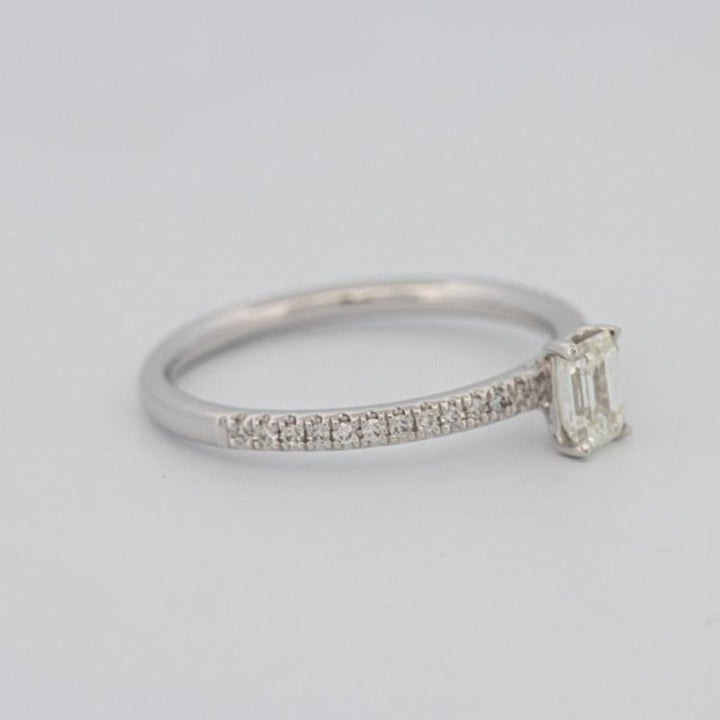 0.37 CT Emerald Solitaire Pavé Ring - ZIZOV DIAMONDS