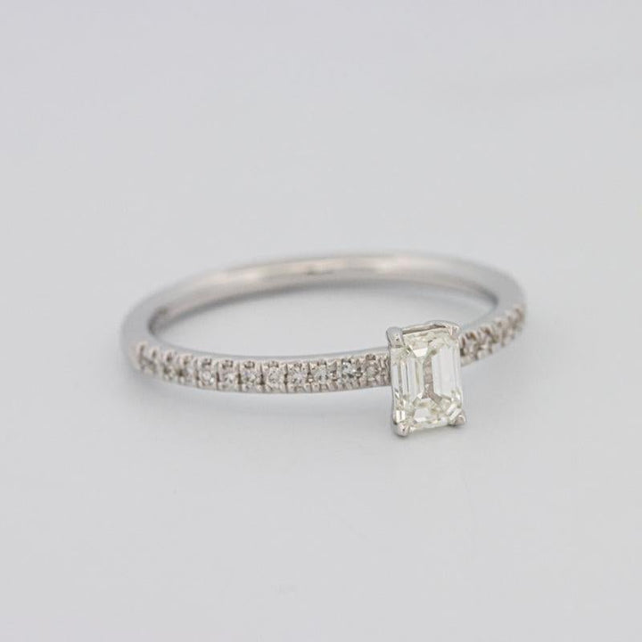 0.37 CT Emerald Solitaire Pavé Ring - ZIZOV DIAMONDS