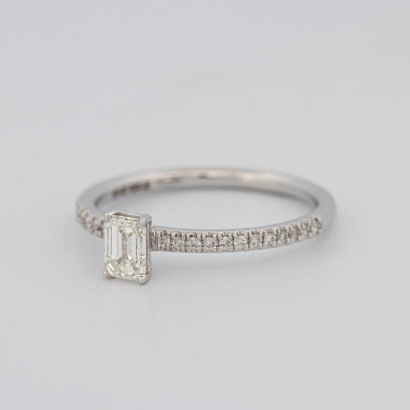 0.37 CT Emerald Solitaire Pavé Ring - ZIZOV DIAMONDS