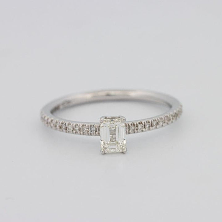 0.37 CT Emerald Solitaire Pavé Ring - ZIZOV DIAMONDS