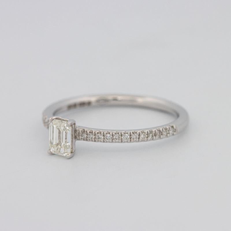 0.37 CT Emerald Solitaire Pavé Ring - ZIZOV DIAMONDS