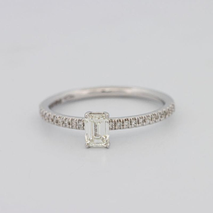 0.37 CT Emerald Solitaire Pavé Ring - ZIZOV DIAMONDS