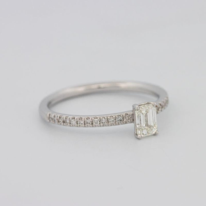 0.37 CT Emerald Solitaire Pavé Ring - ZIZOV DIAMONDS