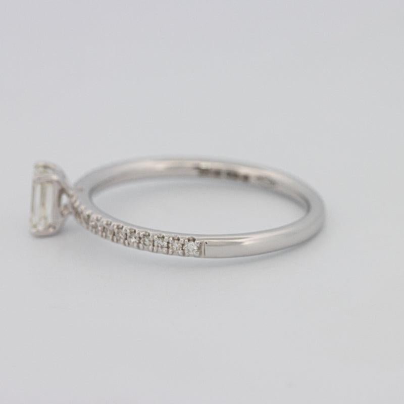 0.37 CT Emerald Solitaire Pavé Ring - ZIZOV DIAMONDS