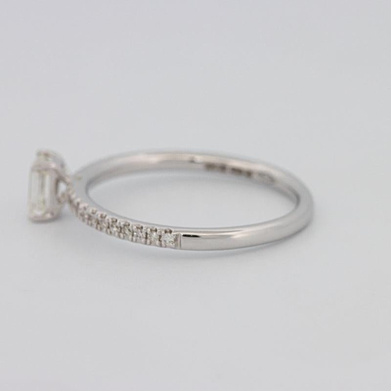 0.37 CT Emerald Solitaire Pavé Ring - ZIZOV DIAMONDS