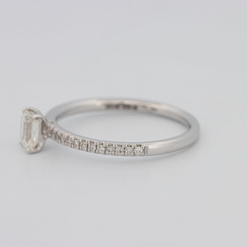 0.37 CT Emerald Solitaire Pavé Ring - ZIZOV DIAMONDS