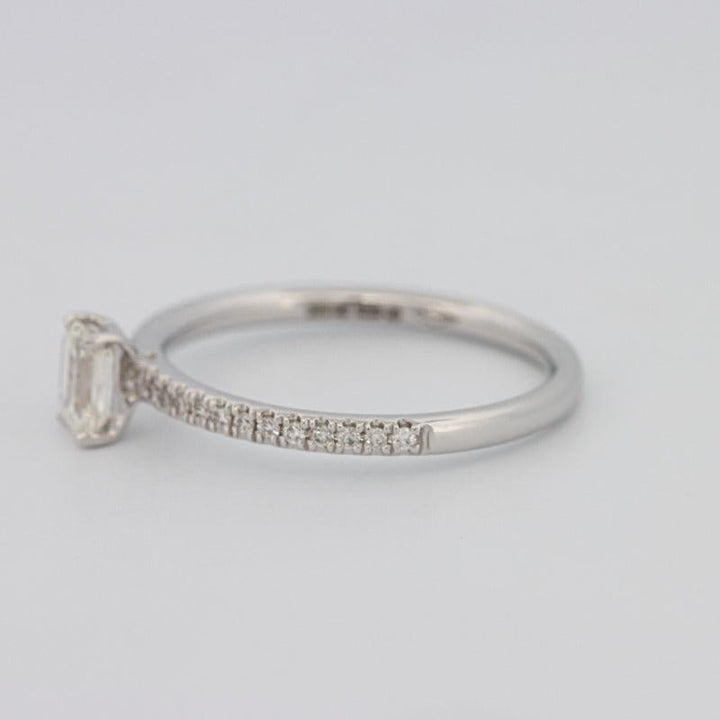 0.37 CT Emerald Solitaire Pavé Ring - ZIZOV DIAMONDS