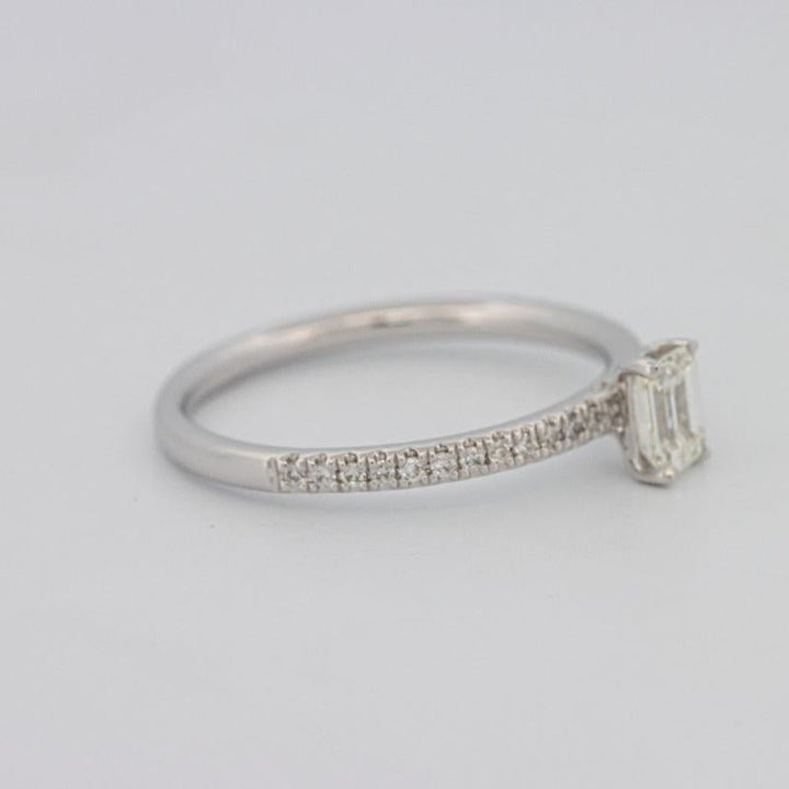 0.37 CT Emerald Solitaire Pavé Ring - ZIZOV DIAMONDS