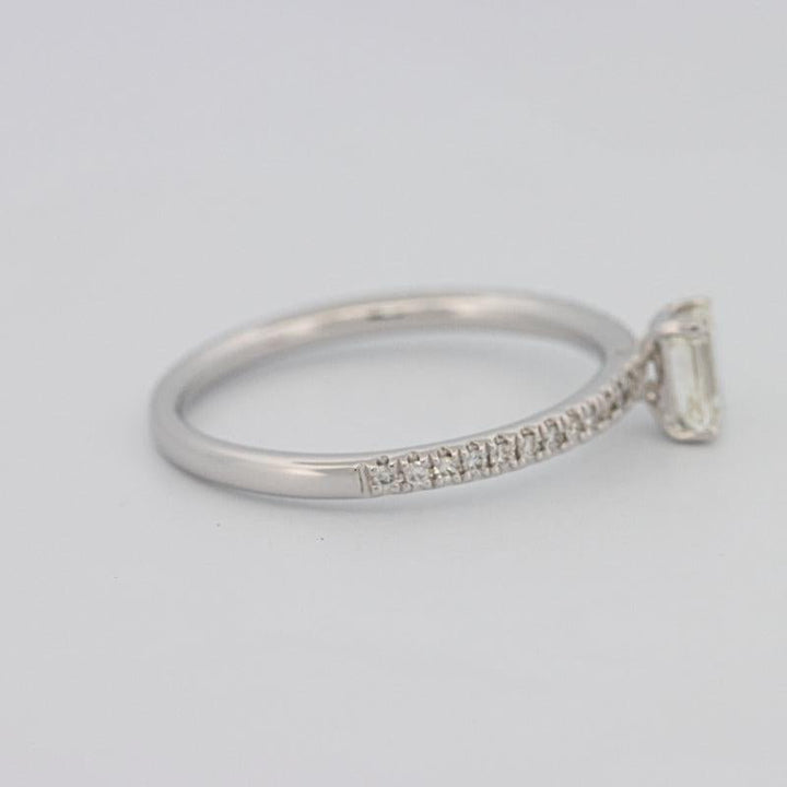 0.37 CT Emerald Solitaire Pavé Ring - ZIZOV DIAMONDS