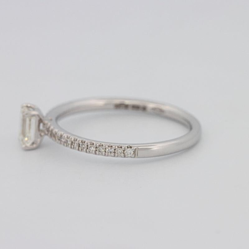 0.37 CT Emerald Solitaire Pavé Ring - ZIZOV DIAMONDS