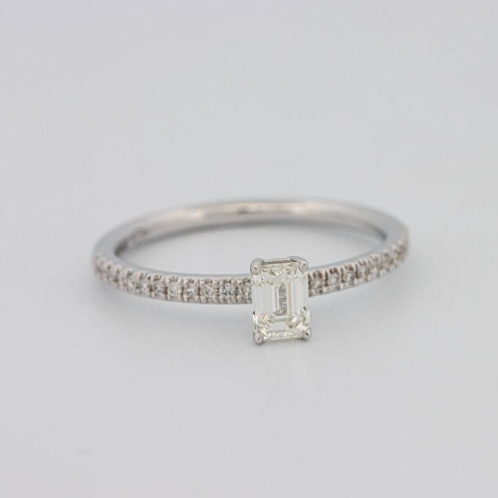 0.37 CT Emerald Solitaire Pavé Ring - ZIZOV DIAMONDS