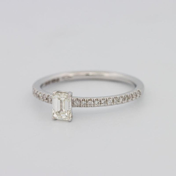 0.37 CT Emerald Solitaire Pavé Ring - ZIZOV DIAMONDS