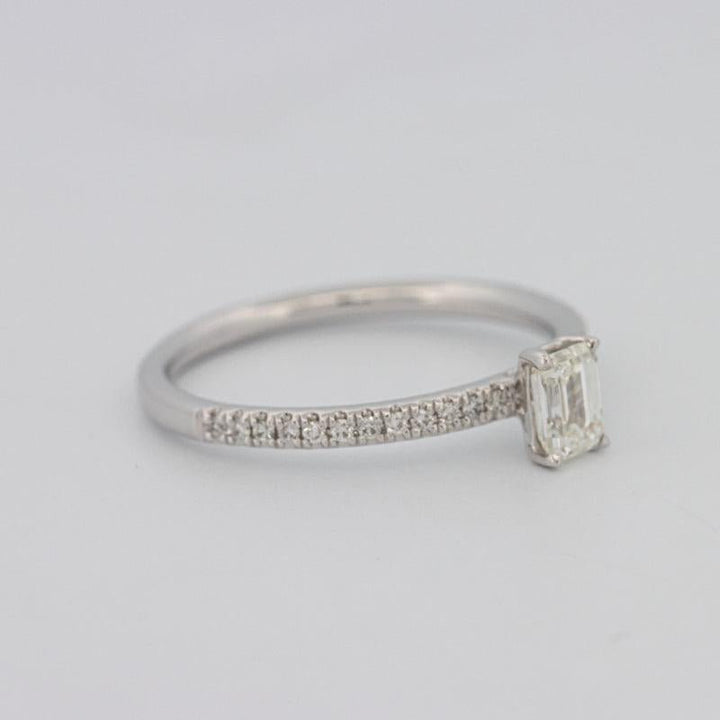 0.37 CT Emerald Solitaire Pavé Ring - ZIZOV DIAMONDS