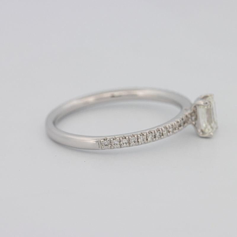 0.37 CT Emerald Solitaire Pavé Ring - ZIZOV DIAMONDS