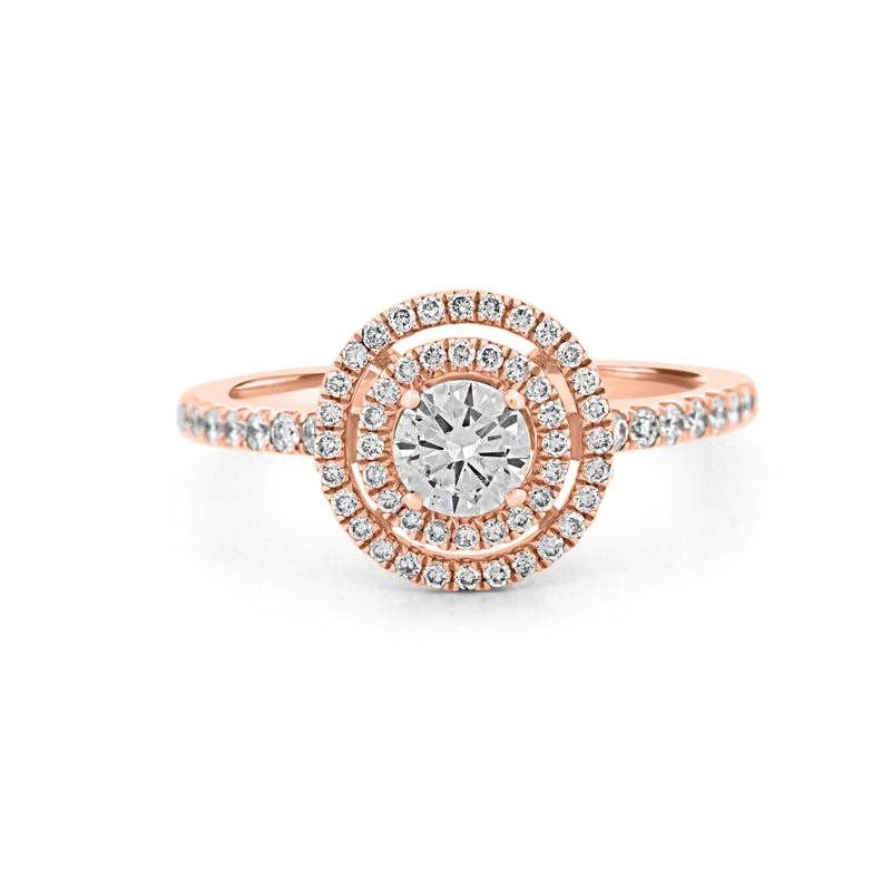 0.38 CT Round Double Halo Solitaire - ZIZOV DIAMONDS