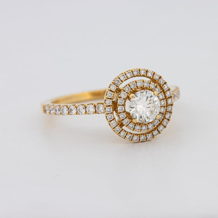 0.38 CT Round Double Halo Solitaire - ZIZOV DIAMONDS
