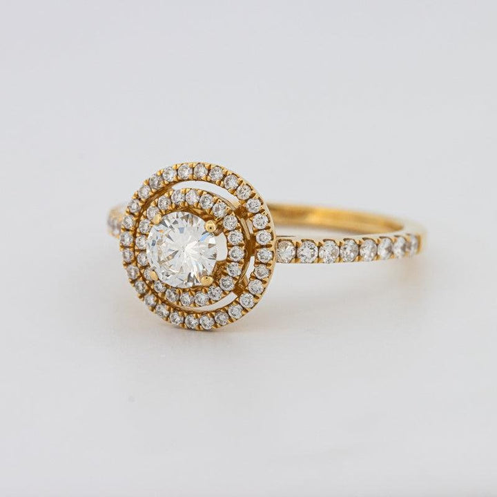 0.38 CT Round Double Halo Solitaire - ZIZOV DIAMONDS