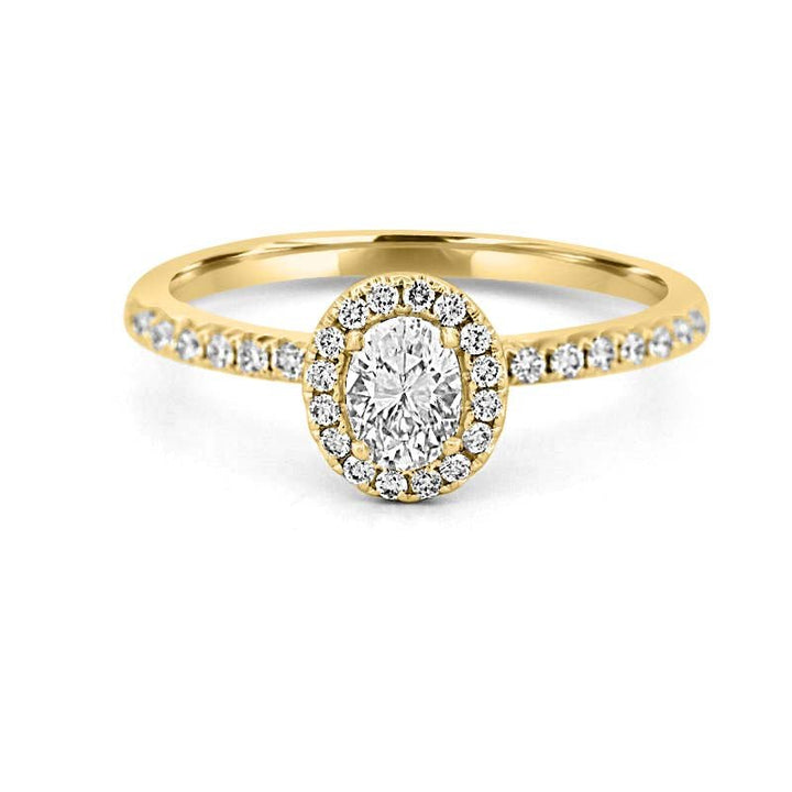 0.39 CT Oval Cut Halo Solitaire - ZIZOV DIAMONDS