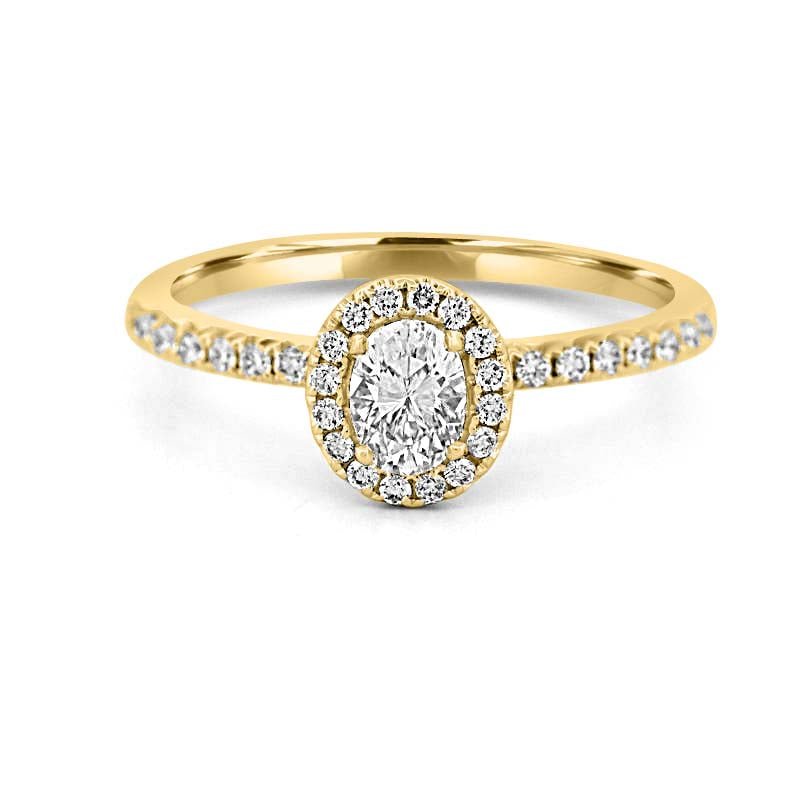 0.39 CT Oval Cut Halo Solitaire - ZIZOV DIAMONDS