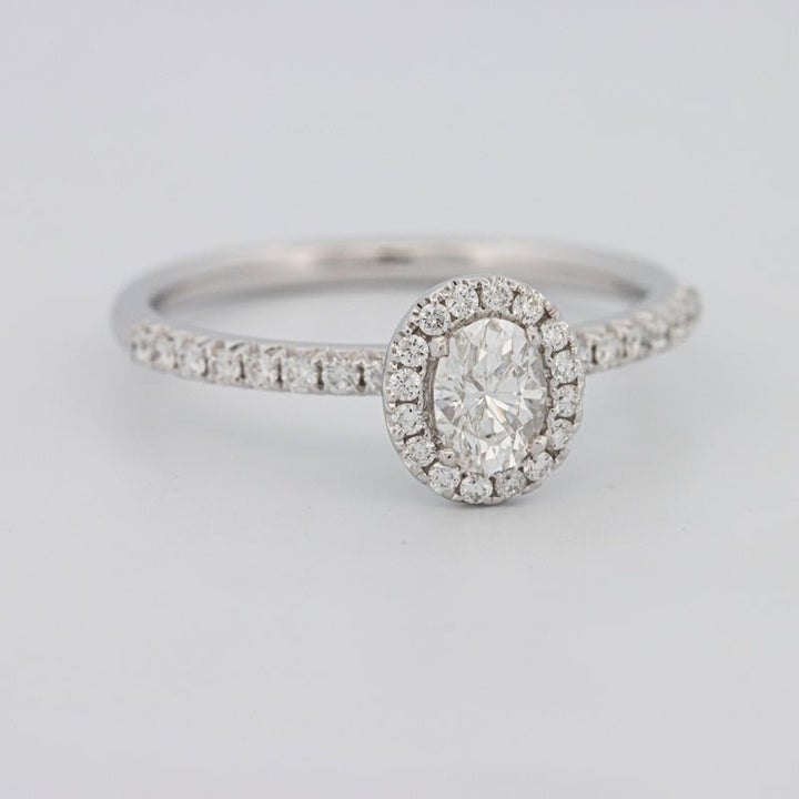 0.39 CT Oval Cut Halo Solitaire - ZIZOV DIAMONDS