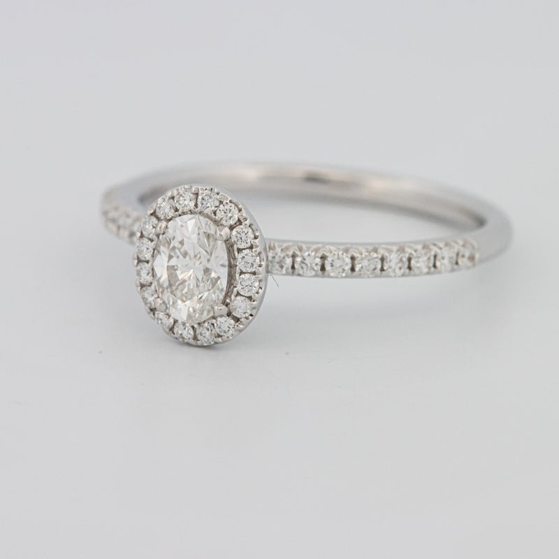 0.39 CT Oval Cut Halo Solitaire - ZIZOV DIAMONDS
