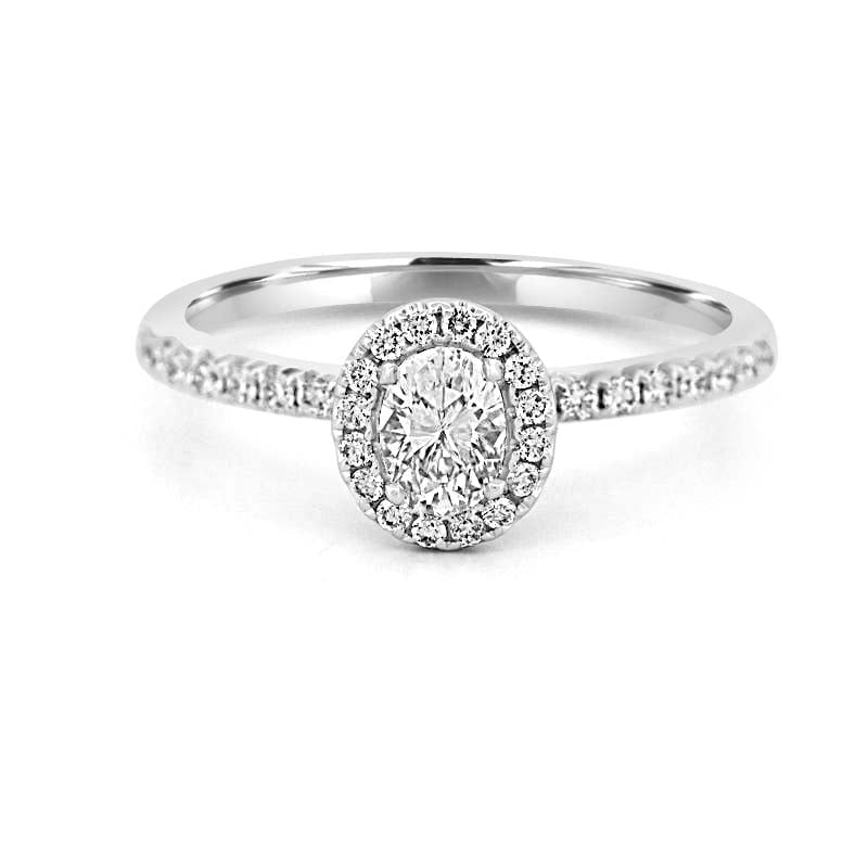 0.39 CT Oval Cut Halo Solitaire - ZIZOV DIAMONDS