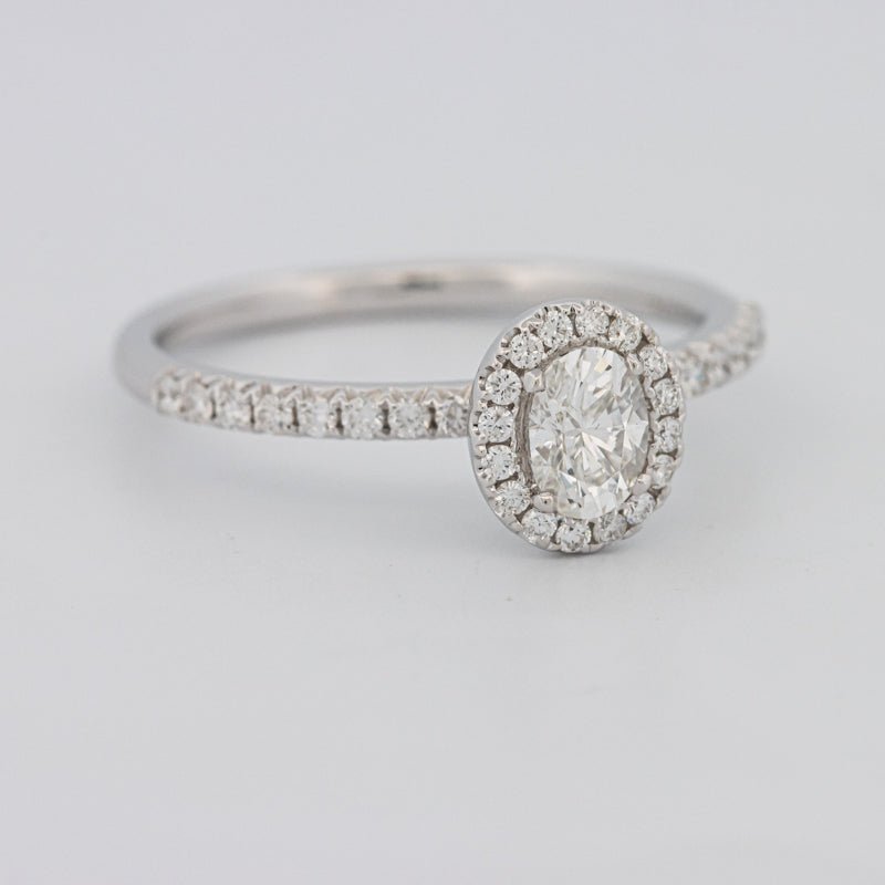 0.39 CT Oval Cut Halo Solitaire - ZIZOV DIAMONDS