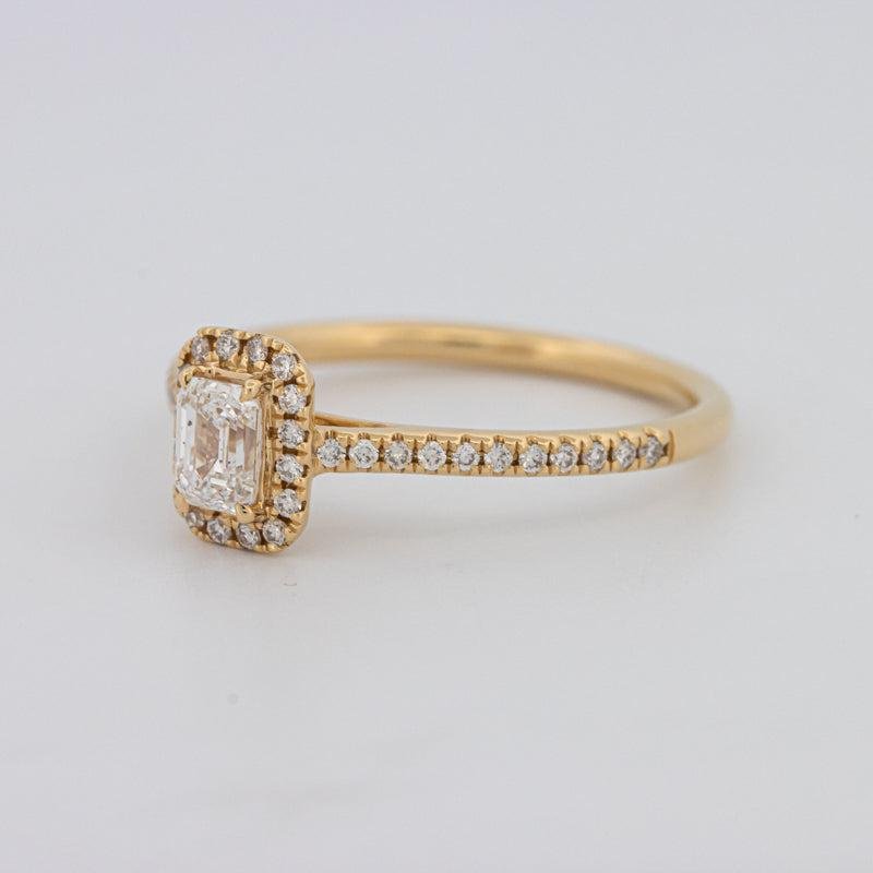 0.40 CT Emerald Cut Halo Solitaire - ZIZOV DIAMONDS