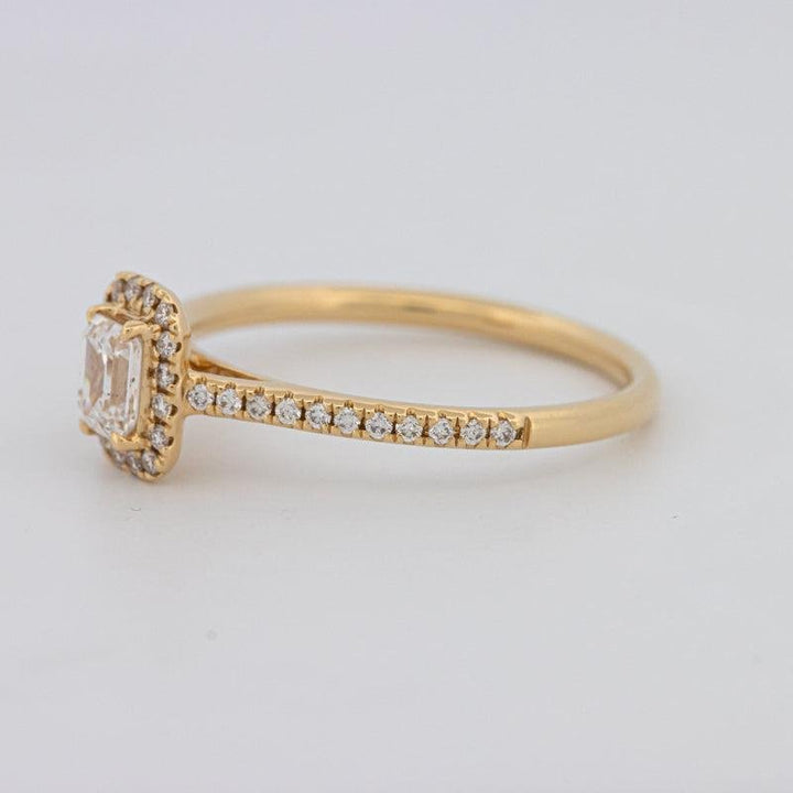 0.40 CT Emerald Cut Halo Solitaire - ZIZOV DIAMONDS