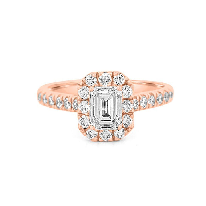 0.40 CT Emerald Cut Halo Solitaire - ZIZOV DIAMONDS