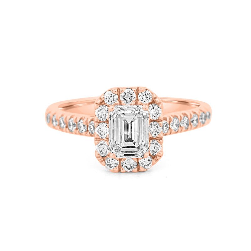0.40 CT Emerald Cut Halo Solitaire - ZIZOV DIAMONDS
