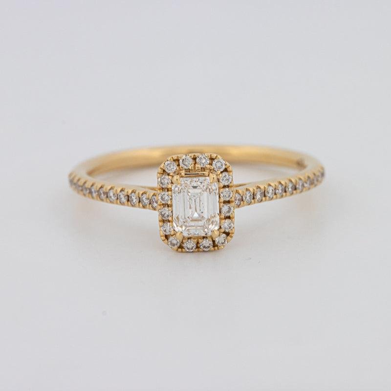 0.40 CT Emerald Cut Halo Solitaire - ZIZOV DIAMONDS