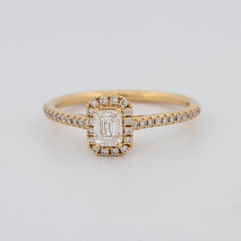 0.40 CT Emerald Cut Halo Solitaire - ZIZOV DIAMONDS