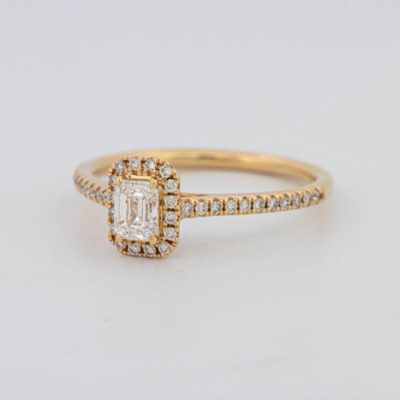 0.40 CT Emerald Cut Halo Solitaire - ZIZOV DIAMONDS