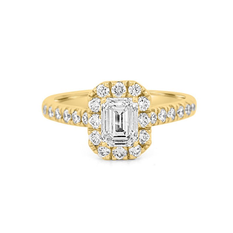 0.40 CT Emerald Cut Halo Solitaire - ZIZOV DIAMONDS