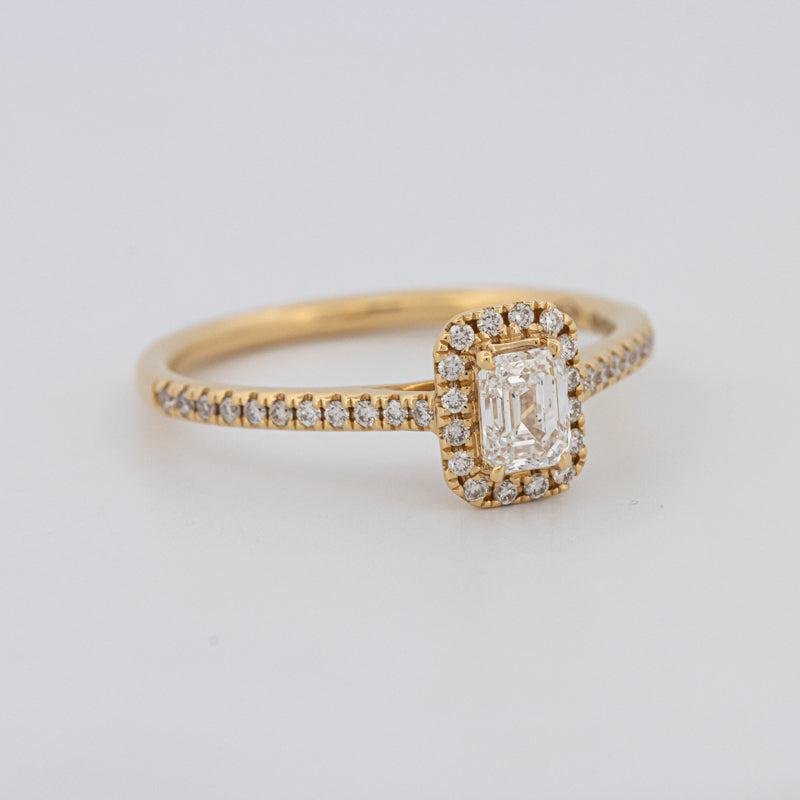 0.40 CT Emerald Cut Halo Solitaire - ZIZOV DIAMONDS