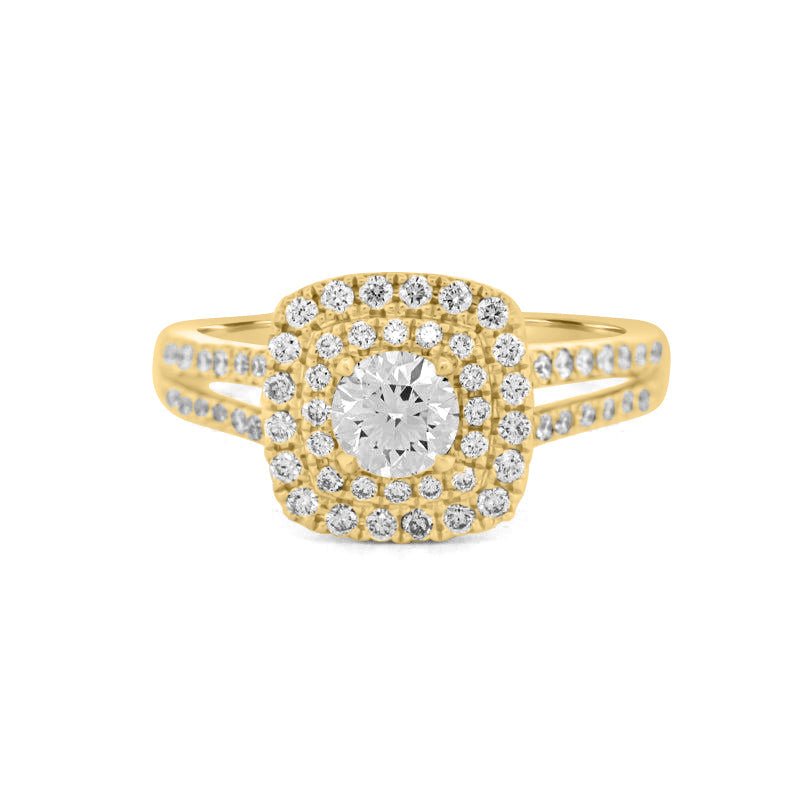 0.40 CT Round Double Halo Solitaire - ZIZOV DIAMONDS