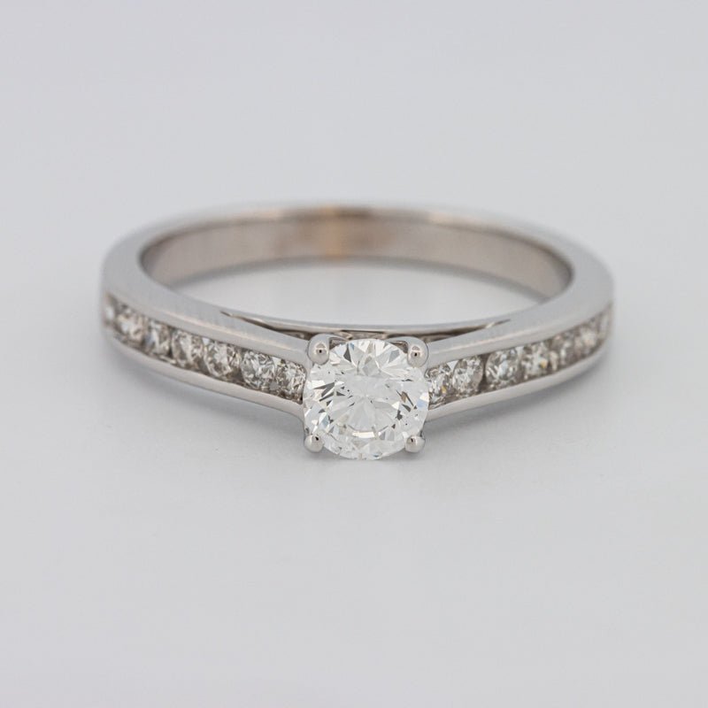 0.45 CT Classic Round Solitaire Row Ring