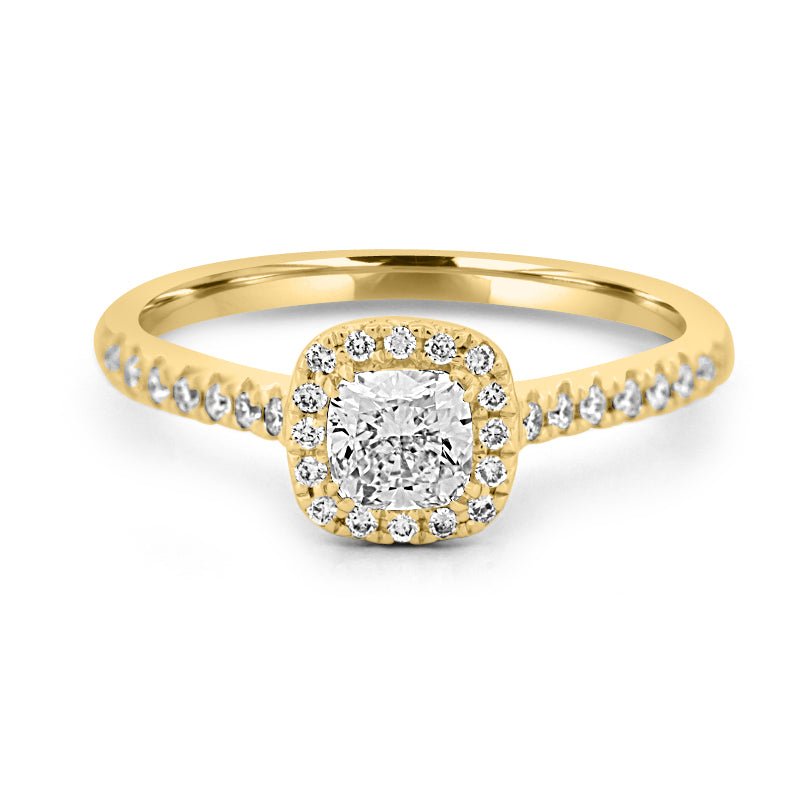 0.50 CT Cushion Cut Halo Solitaire - ZIZOV DIAMONDS