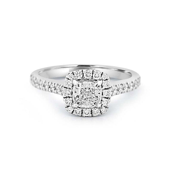 0.50 CT Cushion Cut Halo Solitaire - ZIZOV DIAMONDS