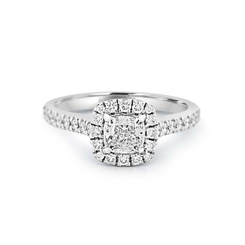 0.50 CT Cushion Cut Halo Solitaire - ZIZOV DIAMONDS