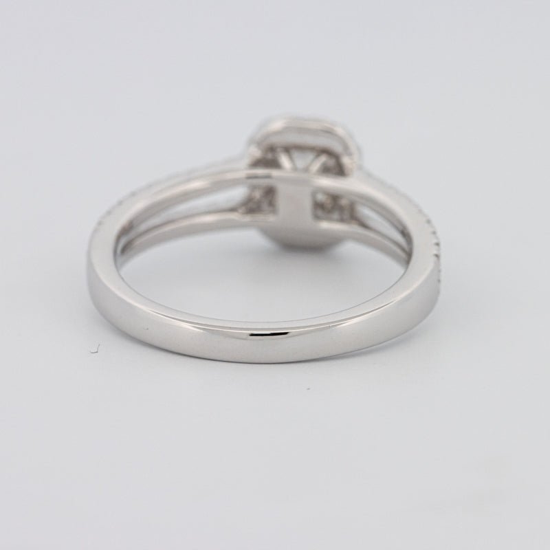 0.50 CT Emerald Cut Halo Solitaire with Split Band - ZIZOV DIAMONDS